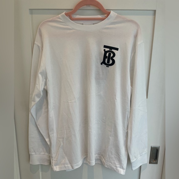 BURBERRY L/S MONOGRAM MOTIF COTTON OVERSIZED SHIRT | UNISEX SMALL - Picture 1 of 6